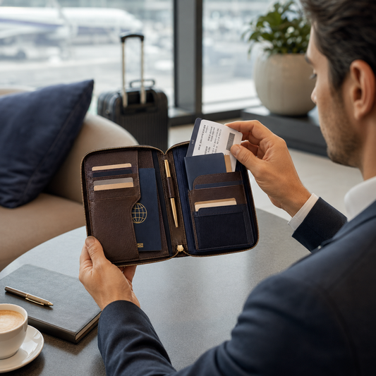 Travel Passport Wallet Organizer