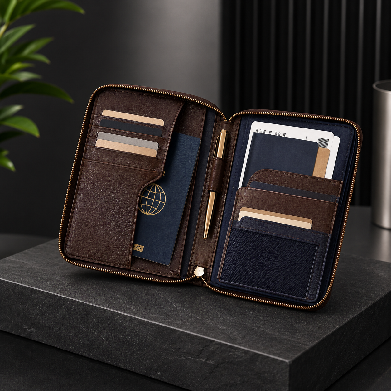 Travel Passport Wallet Organizer