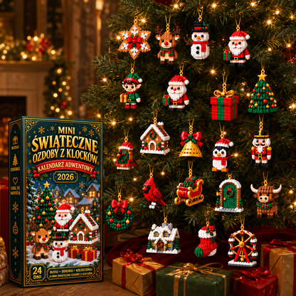 🎄🧱 Zbuduj i zawieś świąteczny kalendarz odliczający dni – 24 miniaturowe ozdoby z klocków